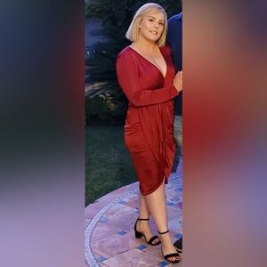 Red dress. Very flattering and comfortable